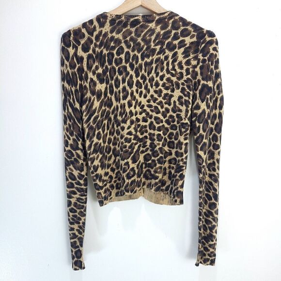 INC International Concepts Angora Blend Leopard Print Cardy with Beaded Collar - Picture 9 of 9